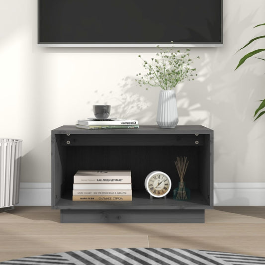 vidaXL TV Cabinet Grey 60x35x35 cm Solid Wood Pine