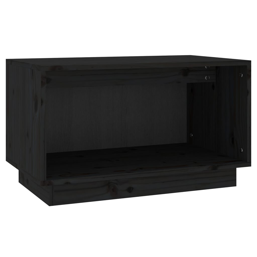 vidaXL TV Cabinet Black 60x35x35 cm Solid Wood Pine