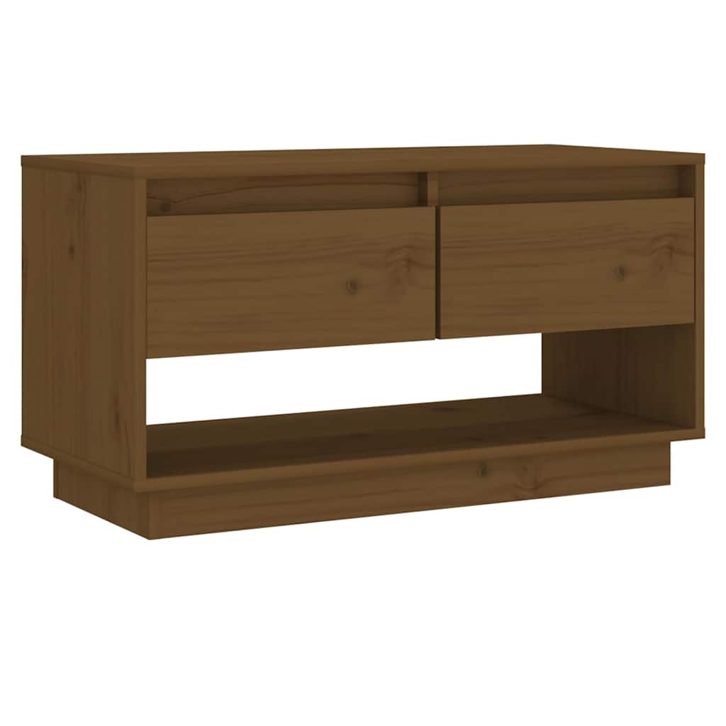 813842 vidaXL TV Cabinet Honey Brown 74x34x40 cm Solid Wood Pine