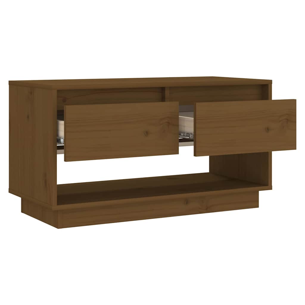 813842 vidaXL TV Cabinet Honey Brown 74x34x40 cm Solid Wood Pine