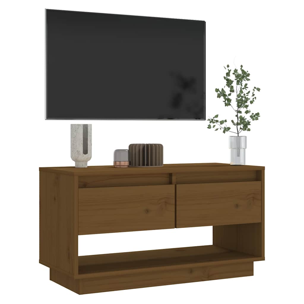 813842 vidaXL TV Cabinet Honey Brown 74x34x40 cm Solid Wood Pine
