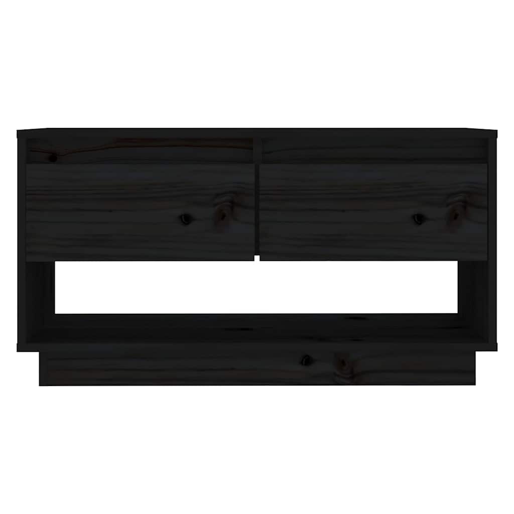 TV Cabinet Black 74x34x40 cm Solid Wood Pine