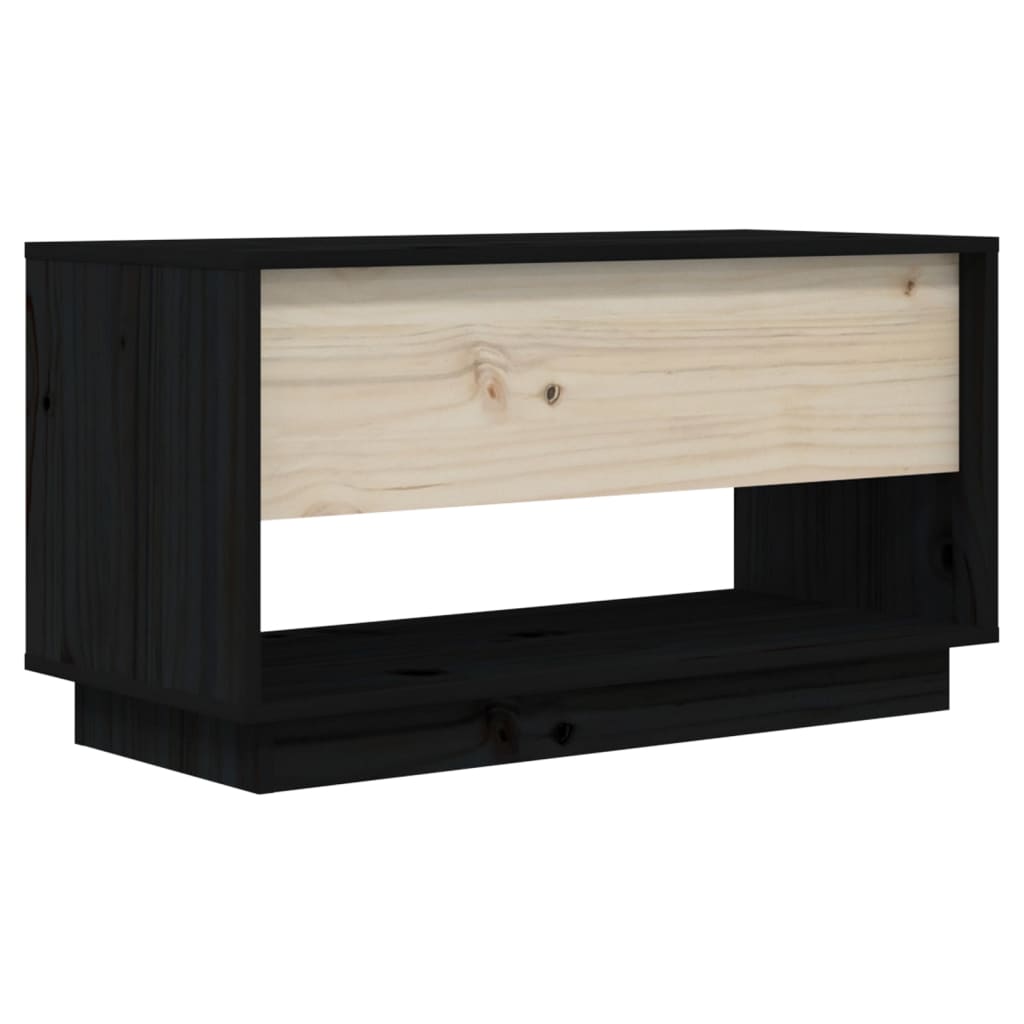 TV Stand | Black | Solid Pine Wood | Medium | TV Stand | Rectangular