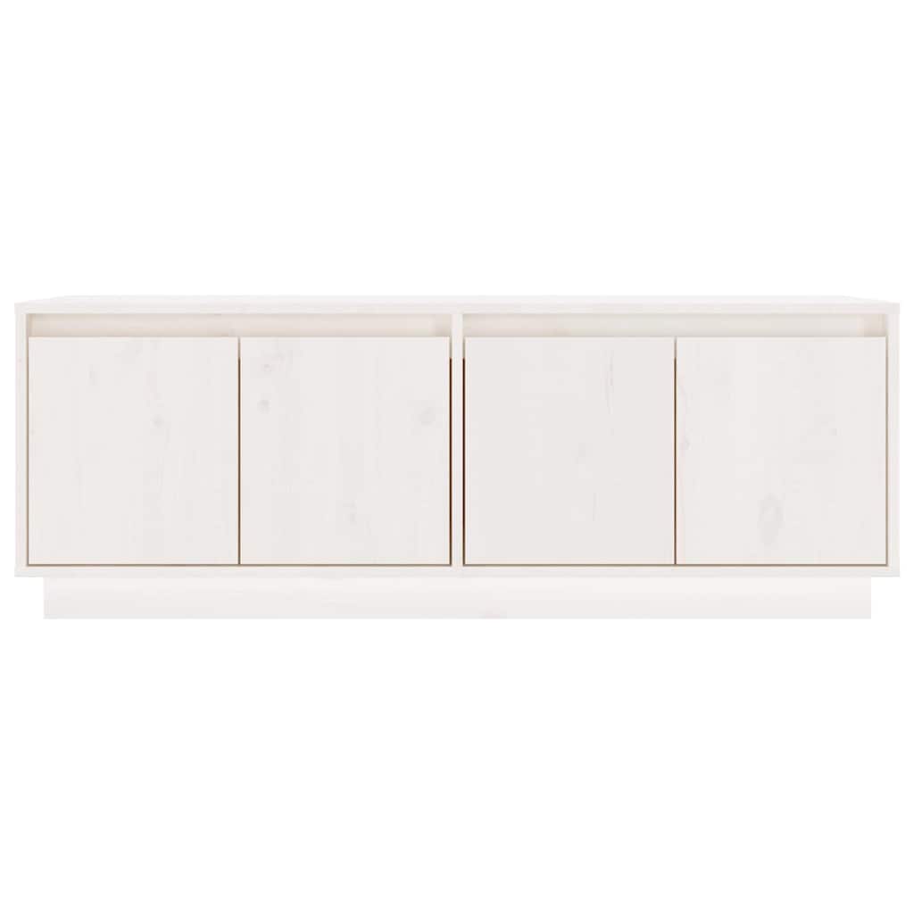 TV Cabinet White 110x34x40 cm Solid Wood Pine