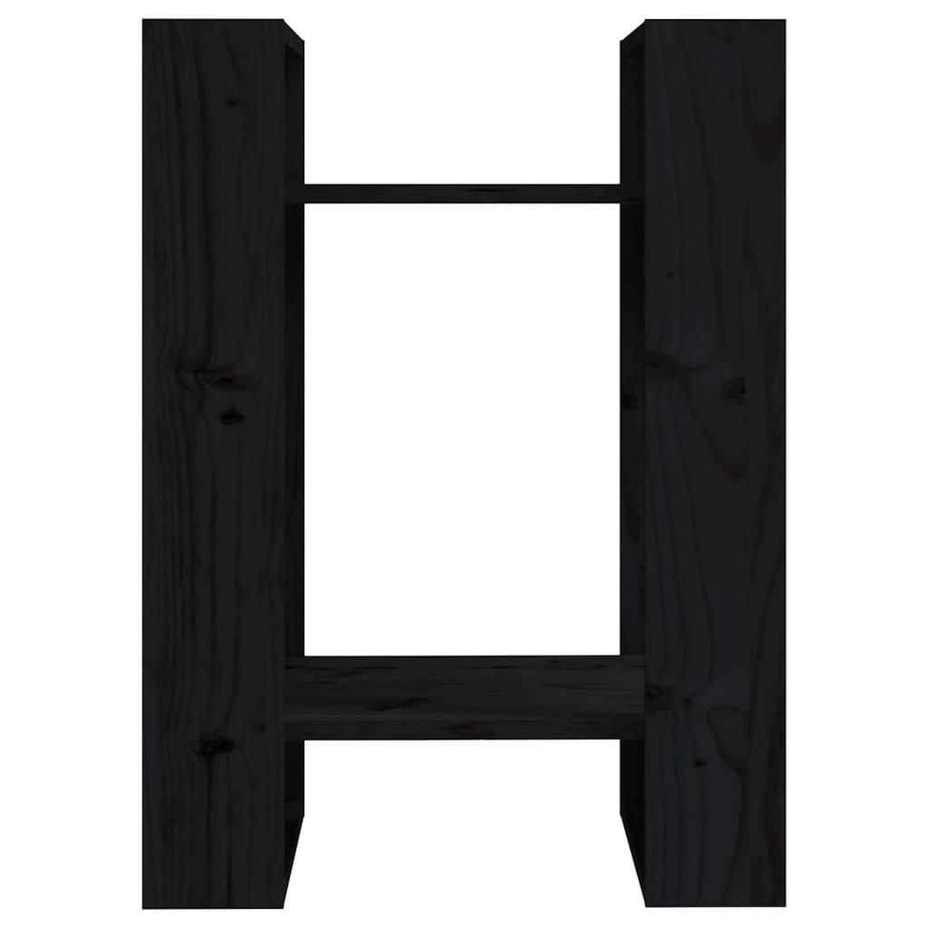 Book Cabinet | Black | Solid pine wood | Compact | Black Book Cabinet