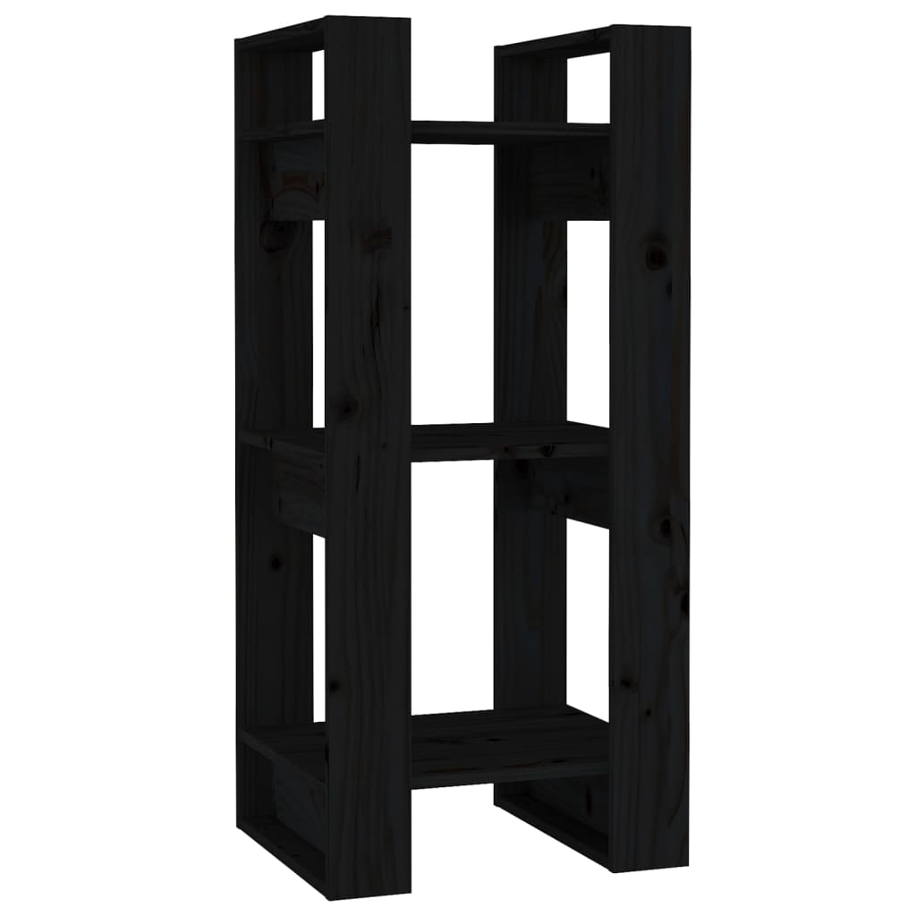 Book Cabinet | Black | Solid pine wood | Compact | Book Cabinet