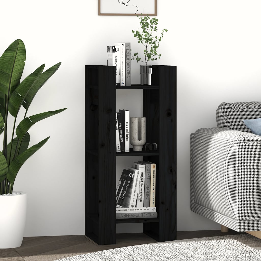 Book Cabinet | Black | Solid pine wood | Compact | Book Cabinet