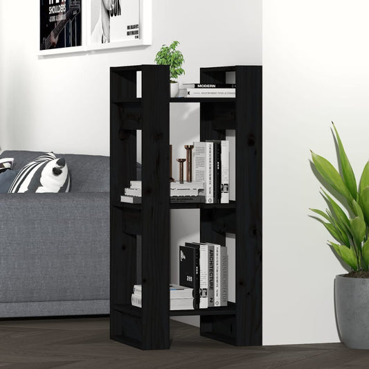 Book Cabinet | Black | Solid pine wood | Compact | Book Cabinet