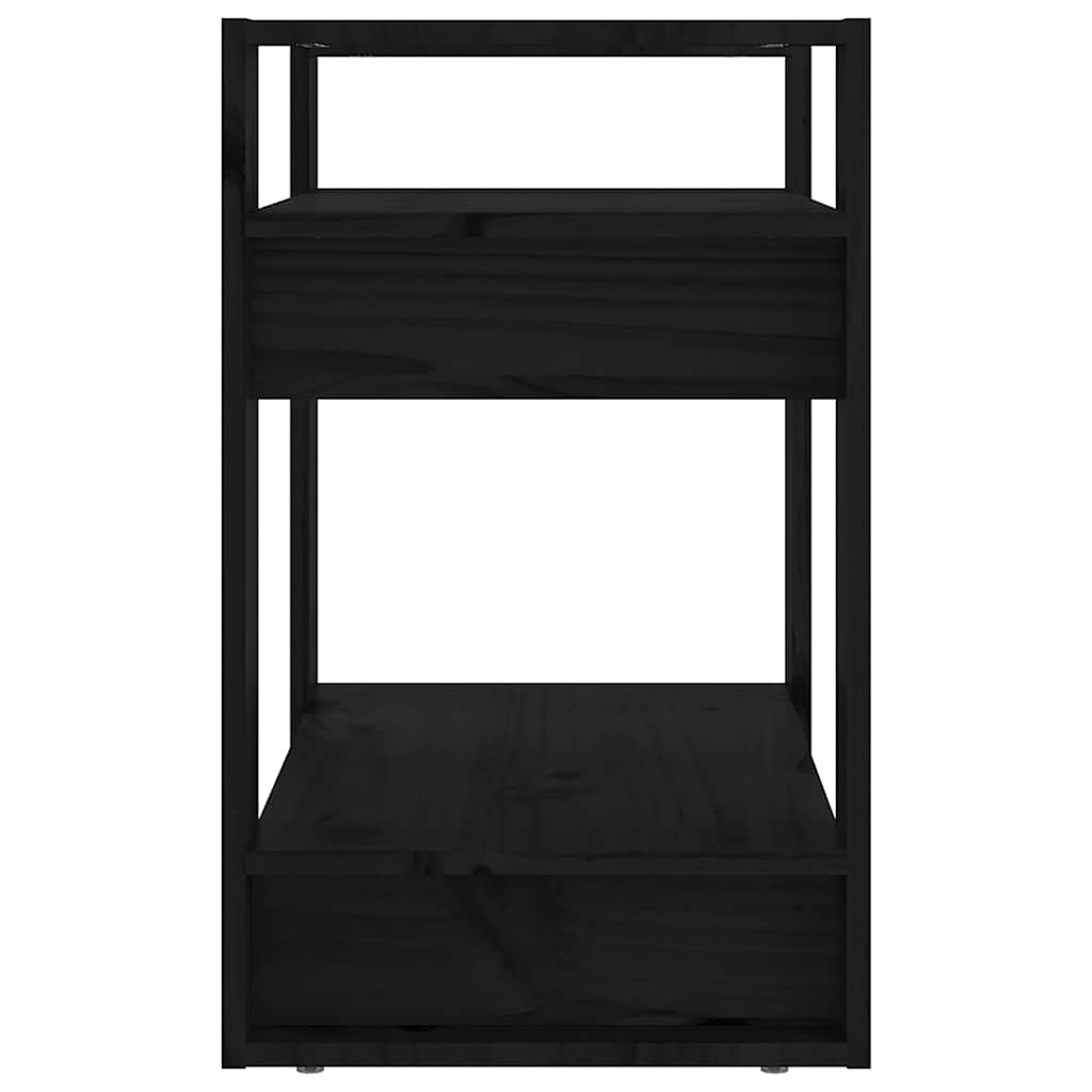 Book Cabinet | Black | Solid Pine Wood | Small | Book Cabinet