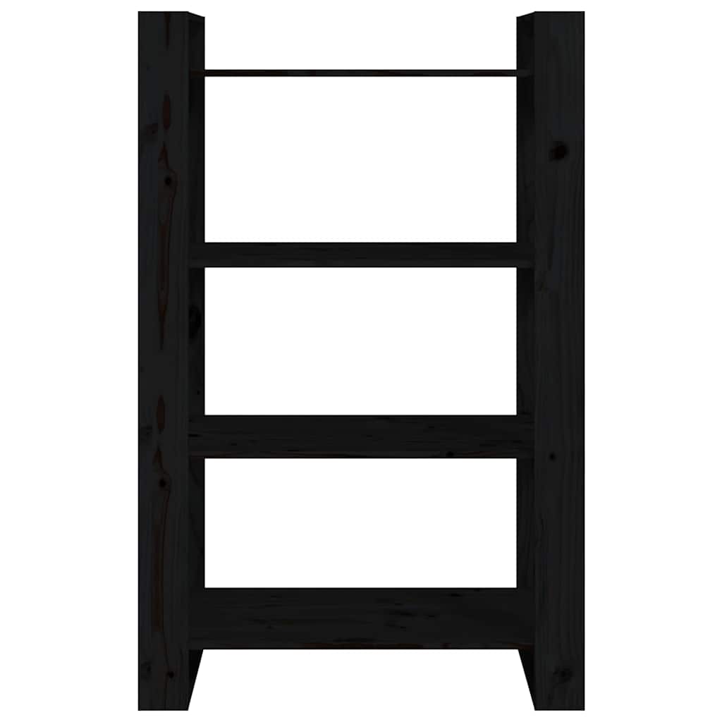 Book Cabinet | Black | Solid pine wood | 80 x 35 x 125 cm | Book Cabinet