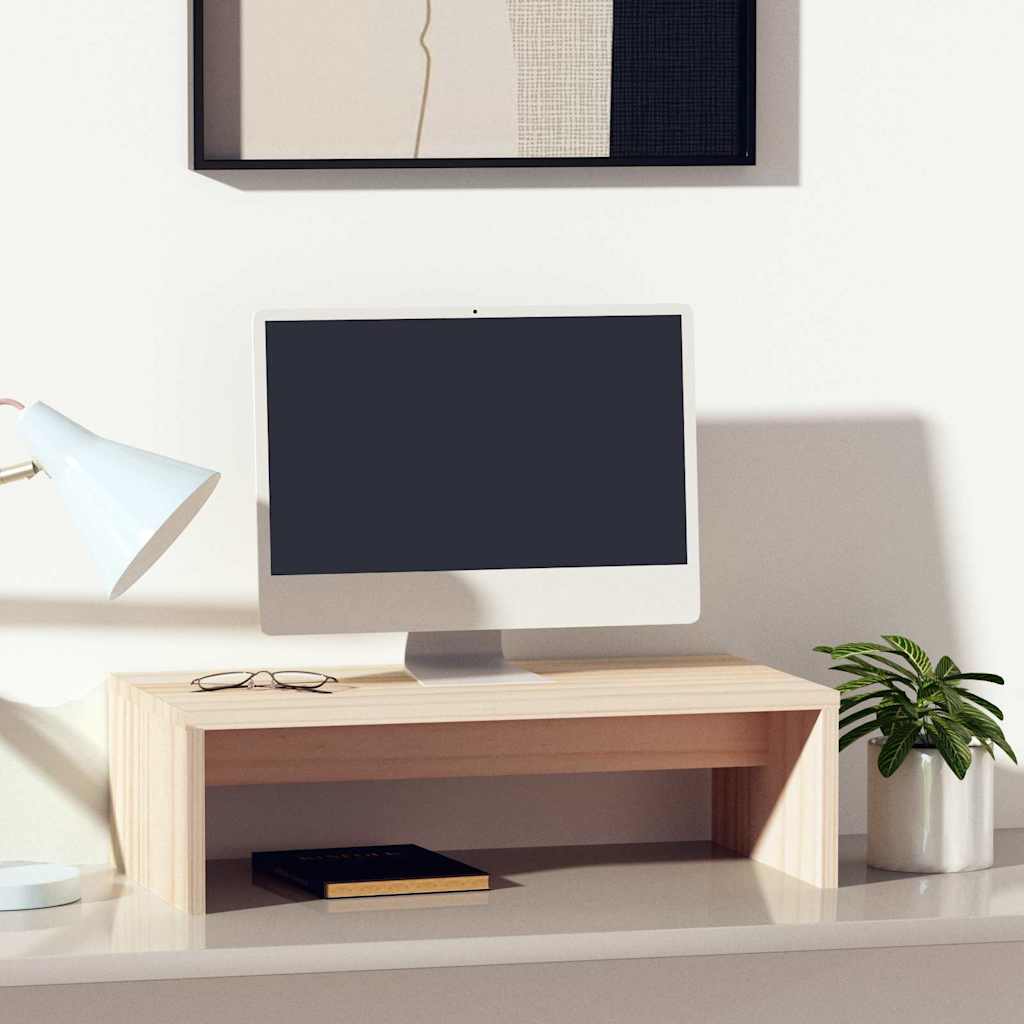 813924 vidaXL Monitor Stand 50x27x15 cm Solid Wood Pine