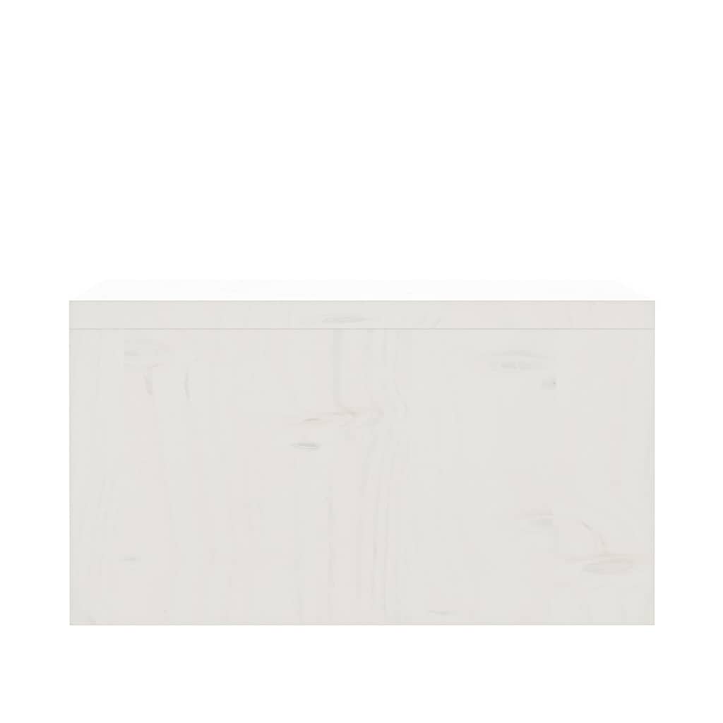 Monitor Stand White 50x27x15 cm Solid Wood Pine