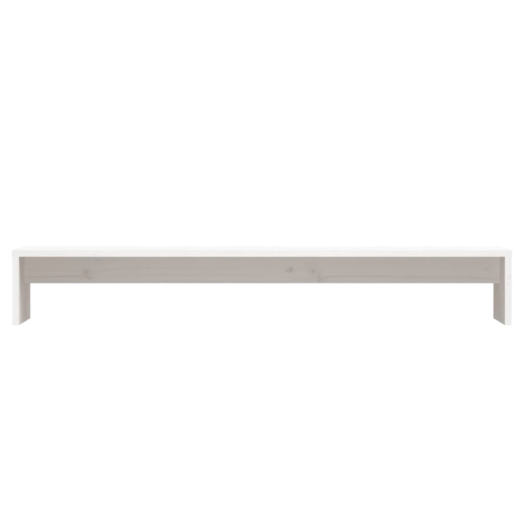 vidaXL Monitor Stand White 100x27x15 cm Solid Wood Pine