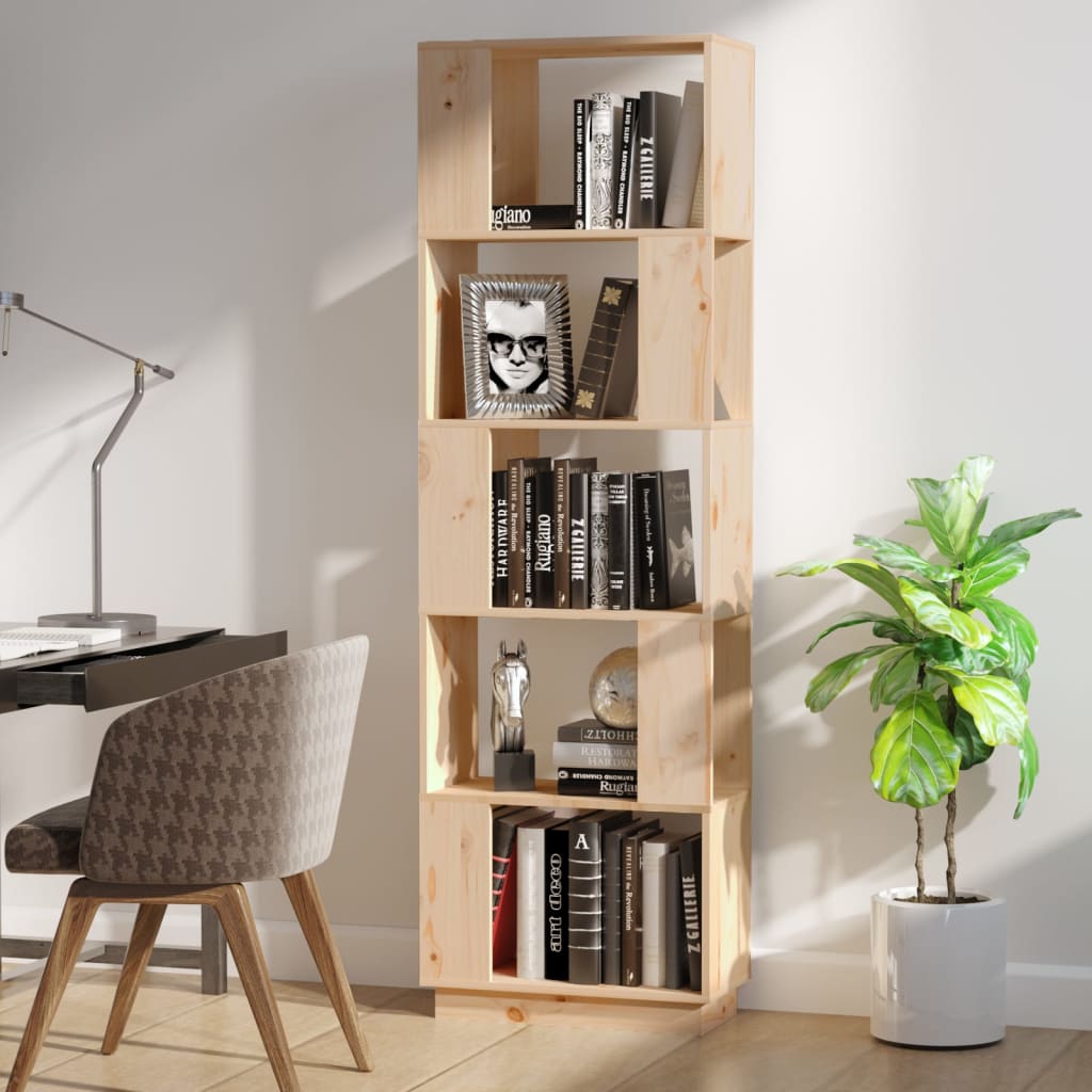 vidaXL Book Cabinet/Room Divider 51x25x163.5 cm Solid Wood Pine