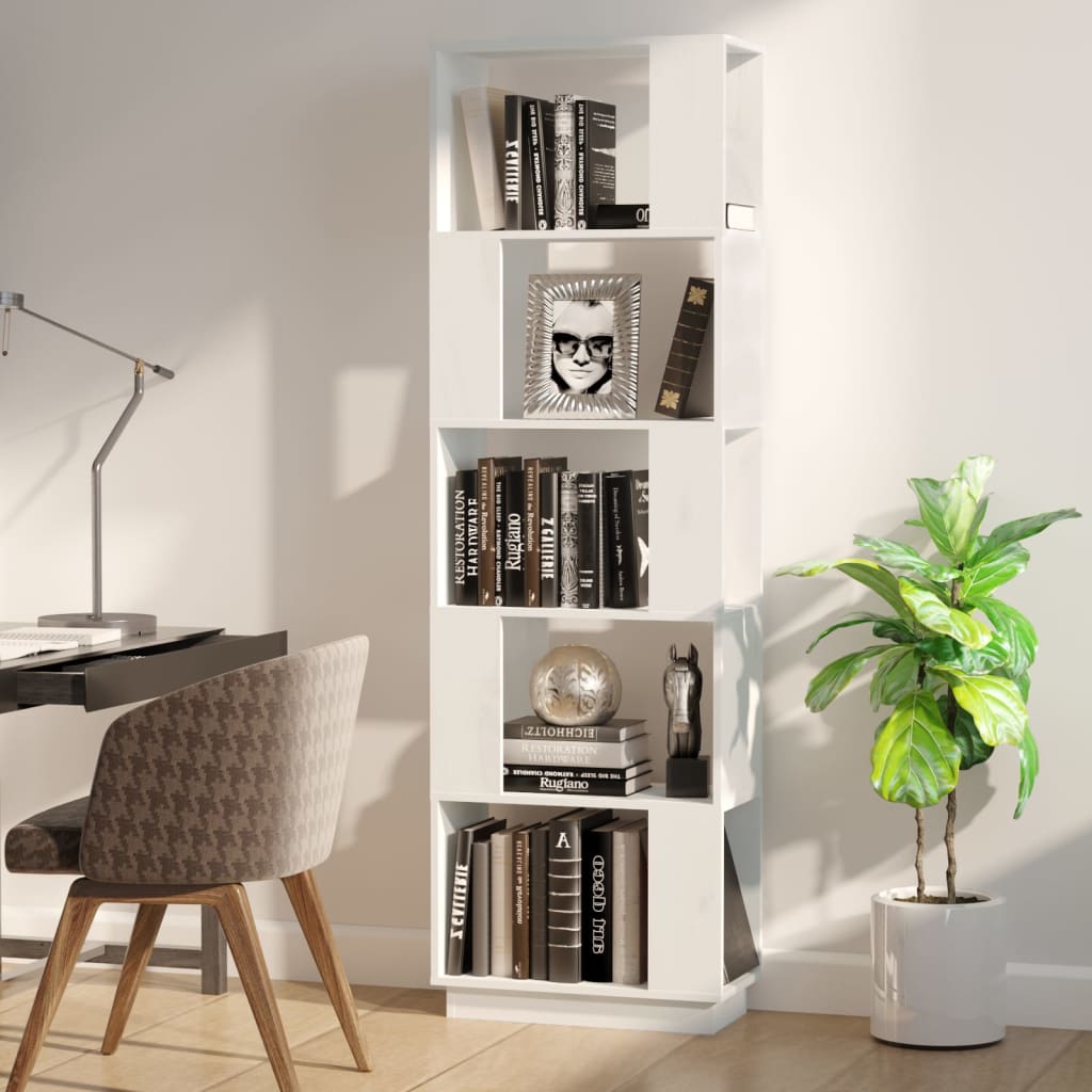 Book Cabinet/Room Divider White 51x25x163.5 cm Solid Wood Pine
