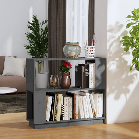 Book Cabinet/Room Divider Grey 80x25x70 cm Solid Wood Pine