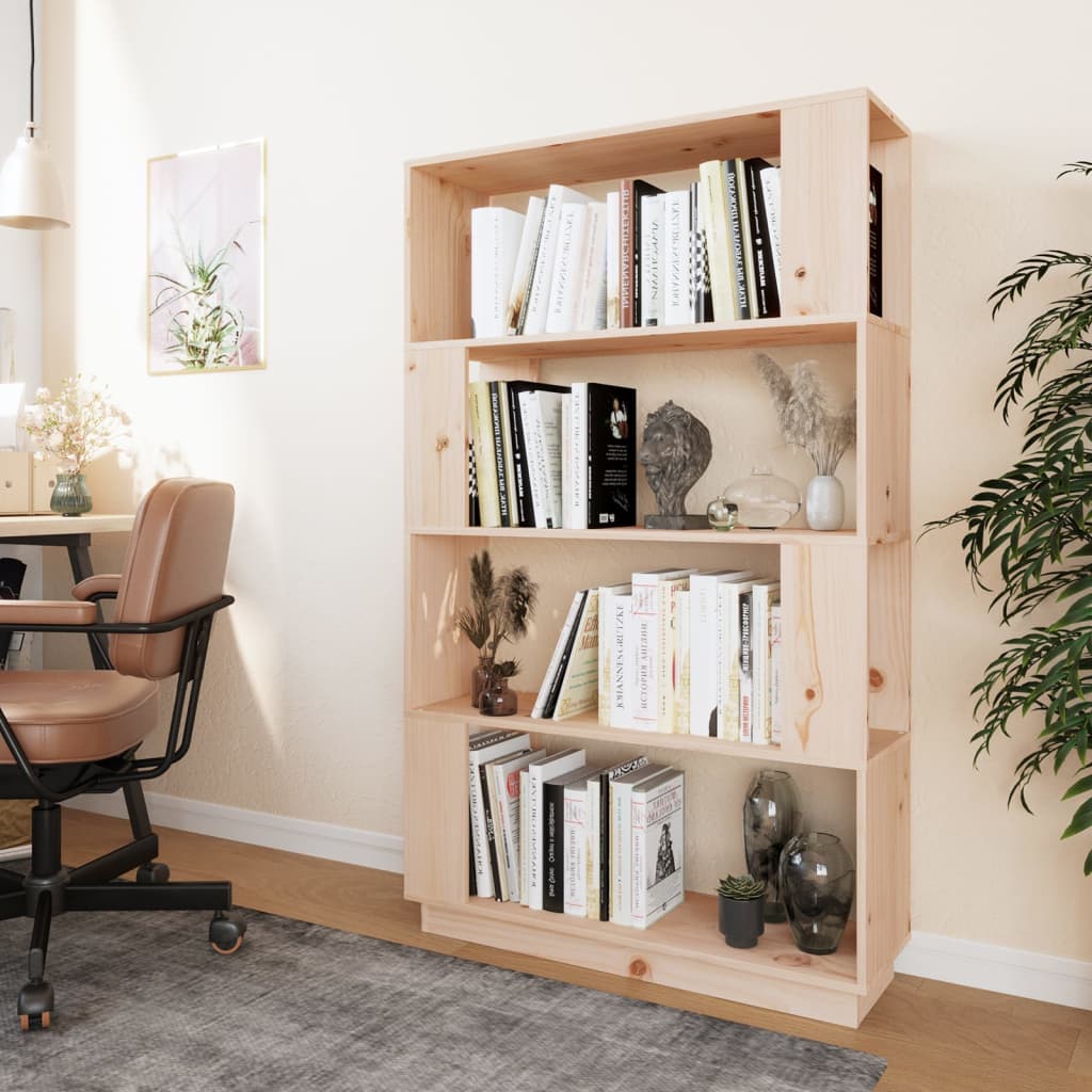 Book Cabinet | Natural wood | Solid pine wood | 80 x 25 x 132 cm