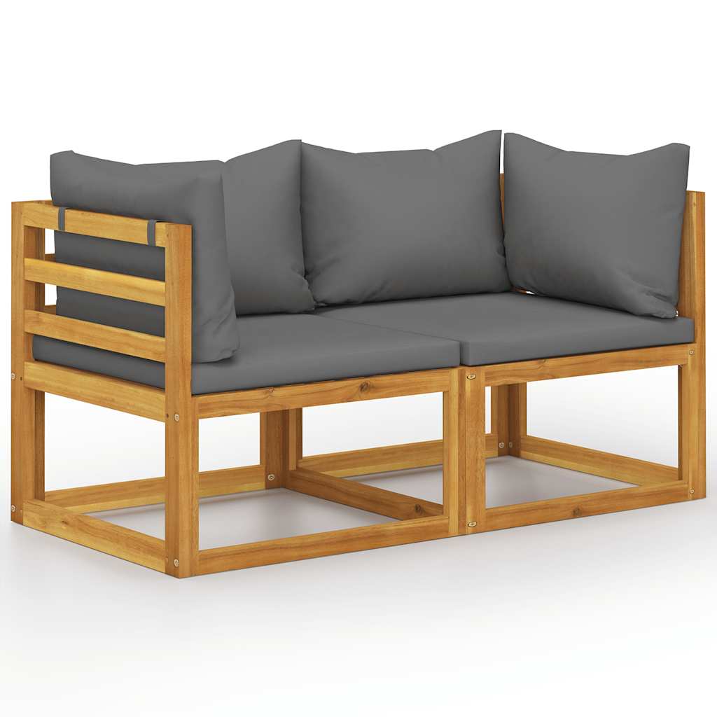 2-seater Garden Bench with Dark Grey Cushions (UK/IE/FI/NO only)