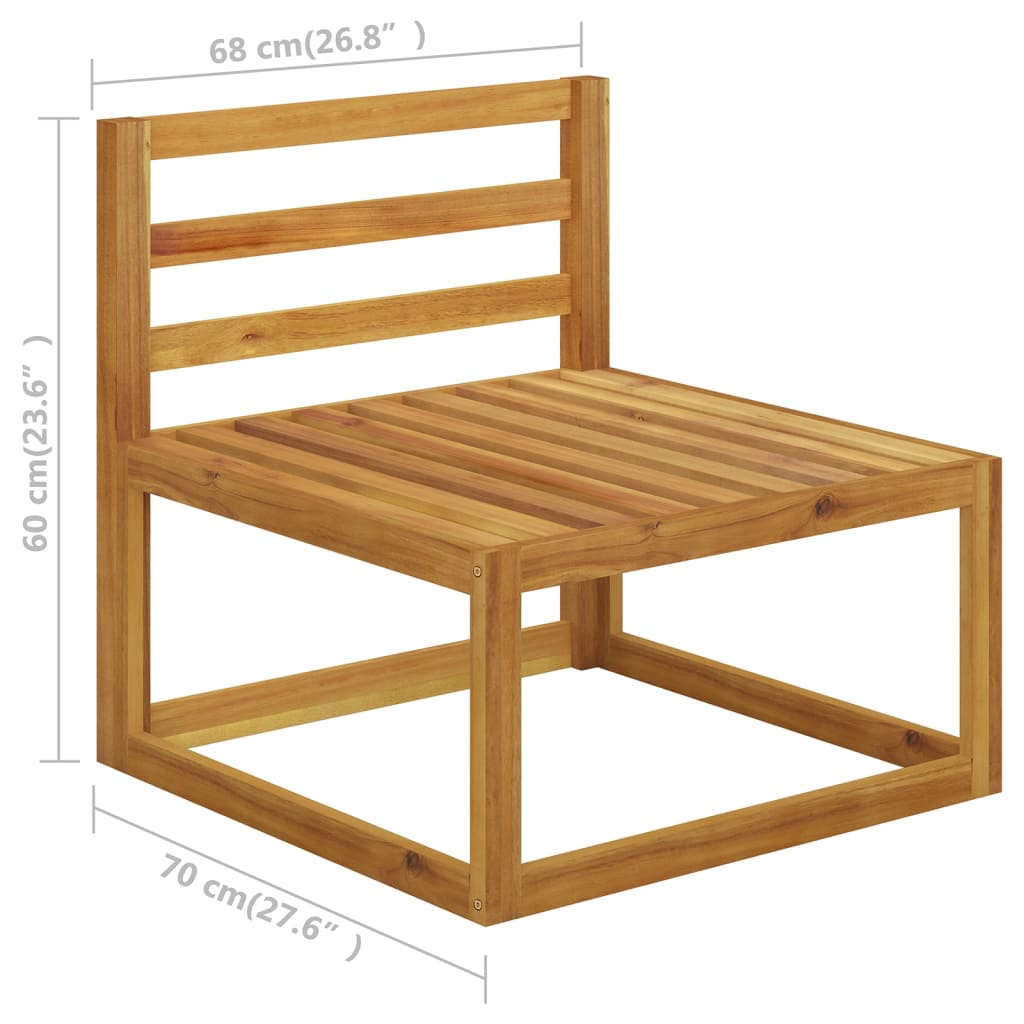 Garden Sofa | Cream | Solid Acacia wood, Polyester | 4-seater | Modular