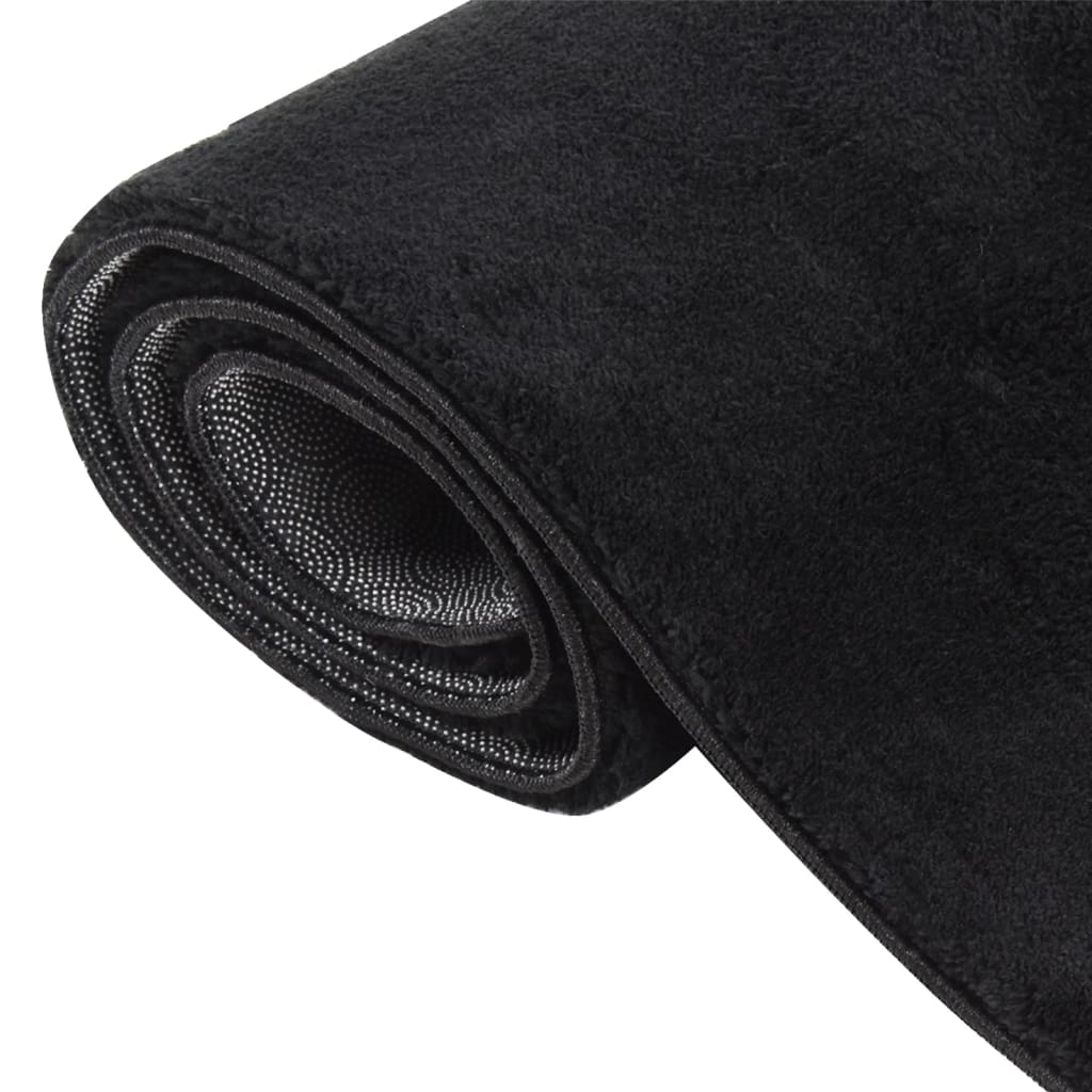 vidaXL Washable Rug Soft Shaggy 160x230 cm Anti Slip Black