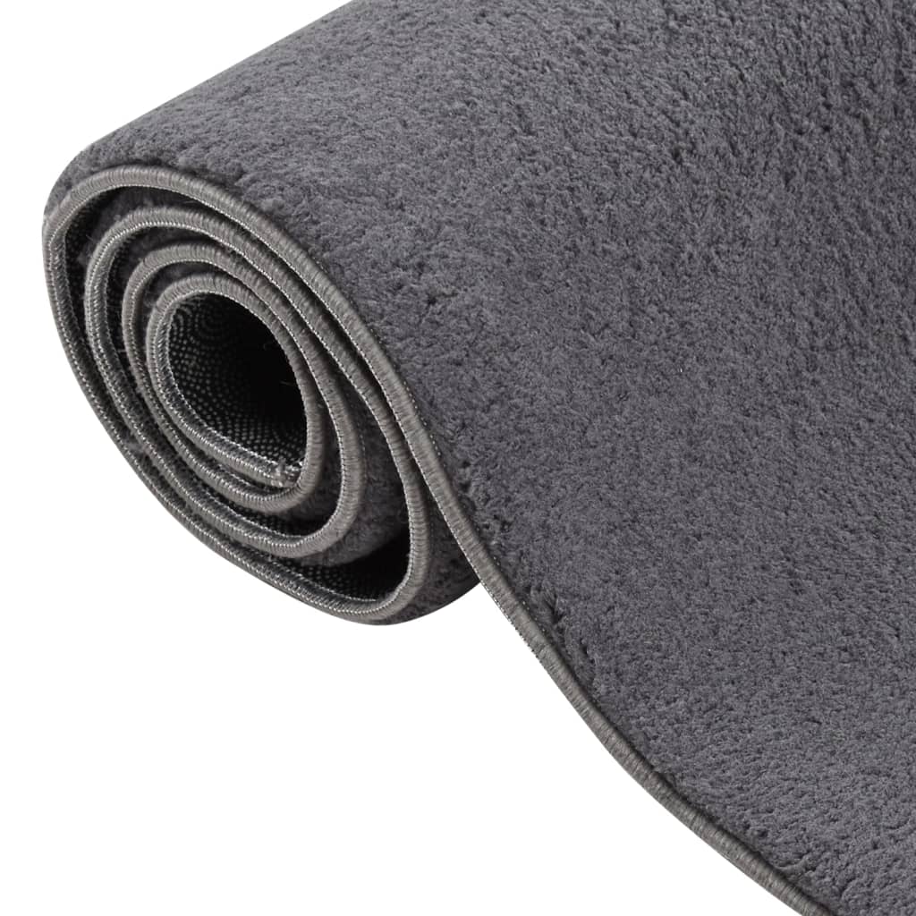 vidaXL Washable Rug Soft Shaggy 120x170 cm Anti Slip Anthracite