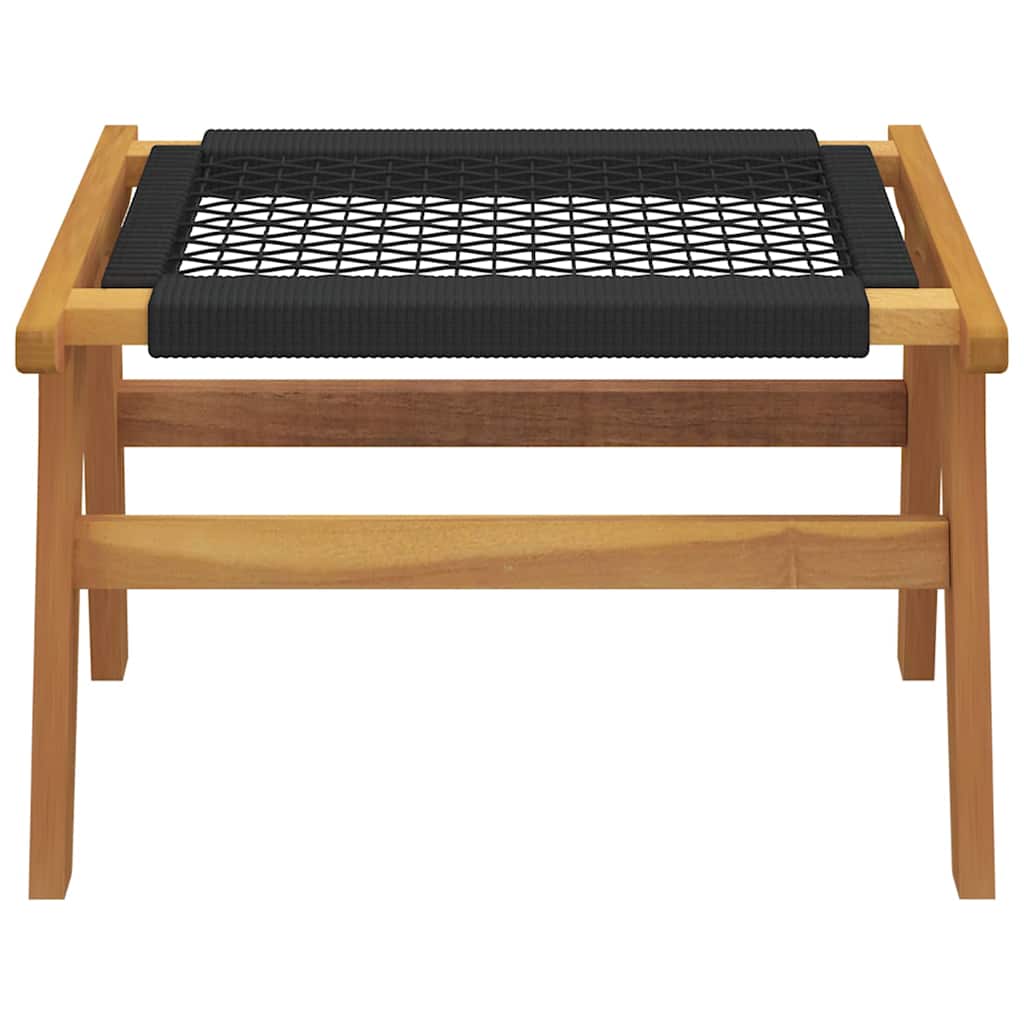 Garden Chair with Footrest Solid Wood Teak and Polyester