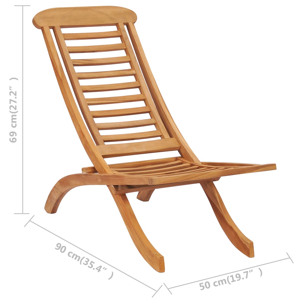 vidaXL Folding Garden Chair 50x90x69 cm Solid Wood Teak