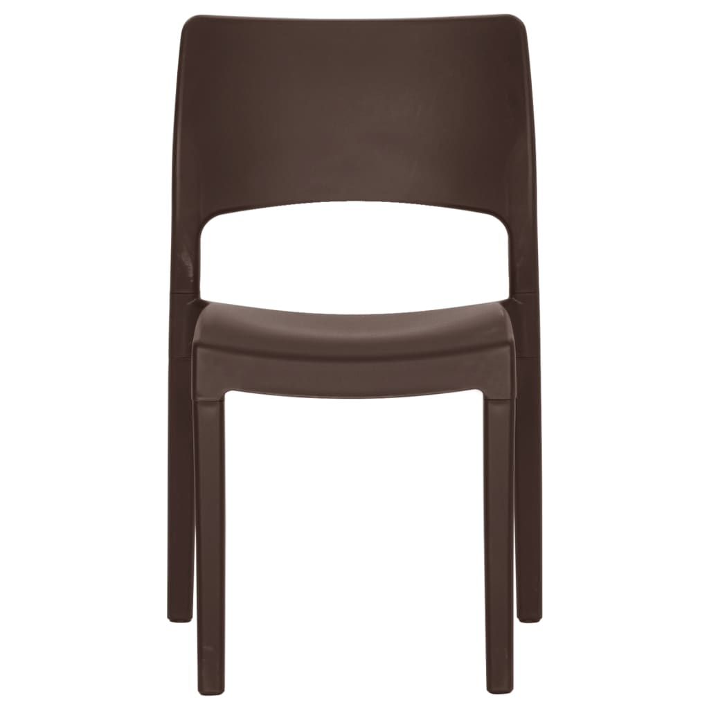 Garden Chairs 2 pcs Mocha Polypropylene