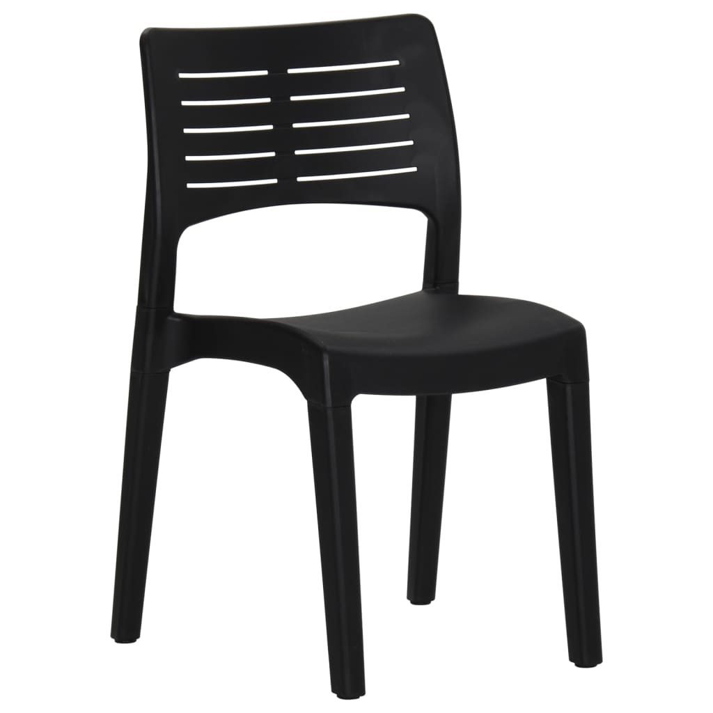 Garden Chair | Set of 2 | Anthracite | Polypropylene | Medium | Stackable