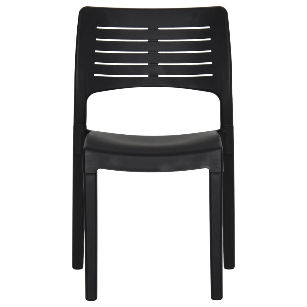 Garden Chair | Set of 2 | Anthracite | Polypropylene | Medium | Stackable