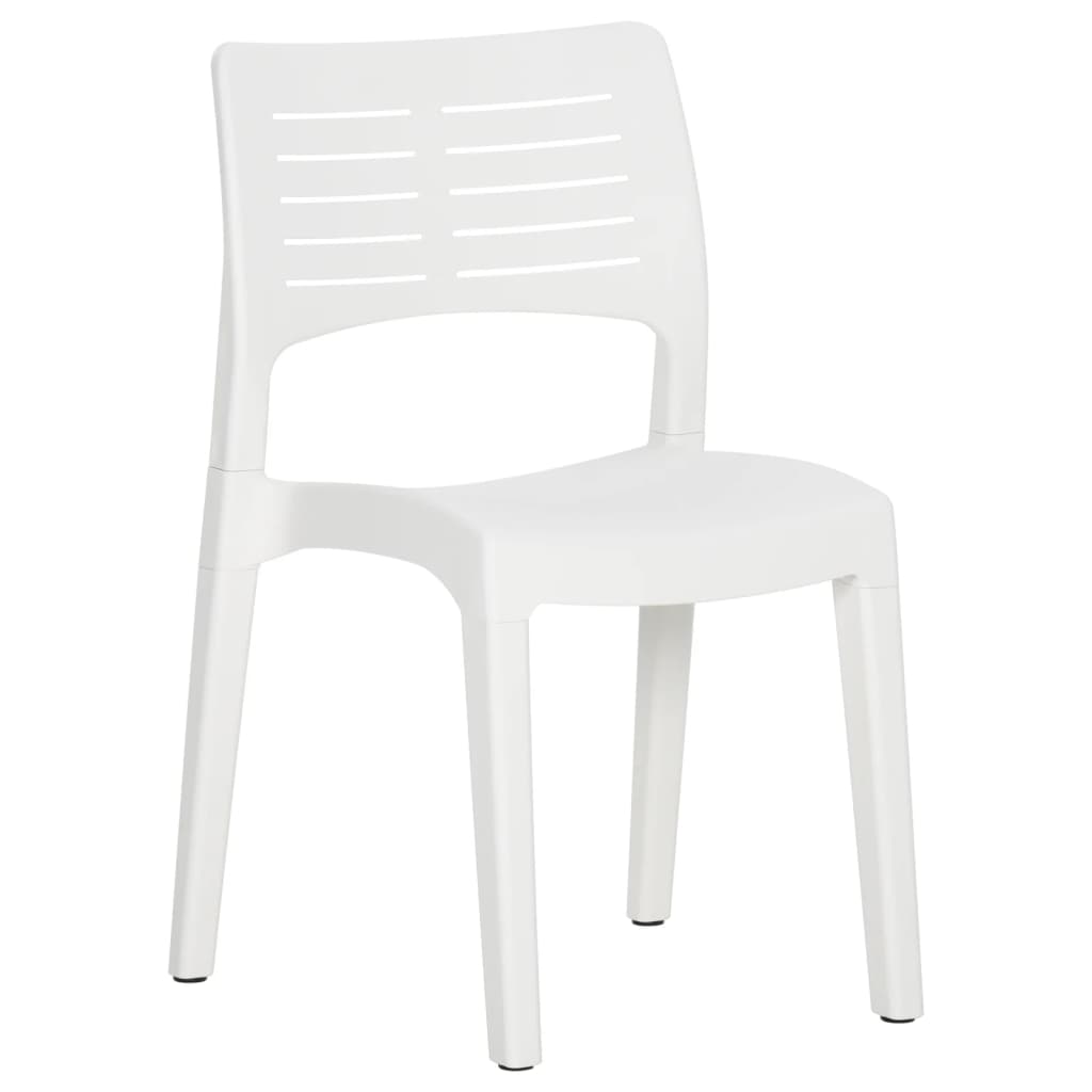 Garden Chair | Set of 2 | White | Polypropylene | Standard | Stackable