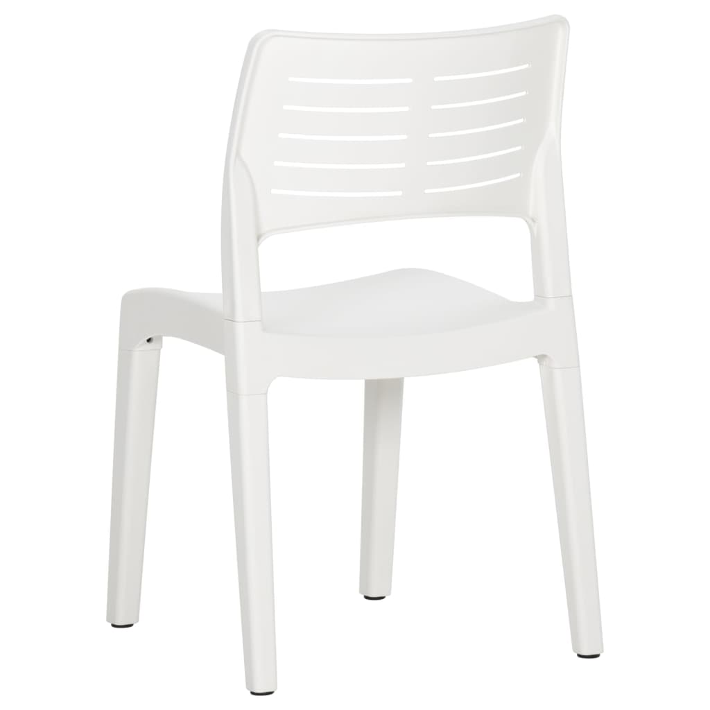 Garden Chair | Set of 2 | White | Polypropylene | Standard | Stackable