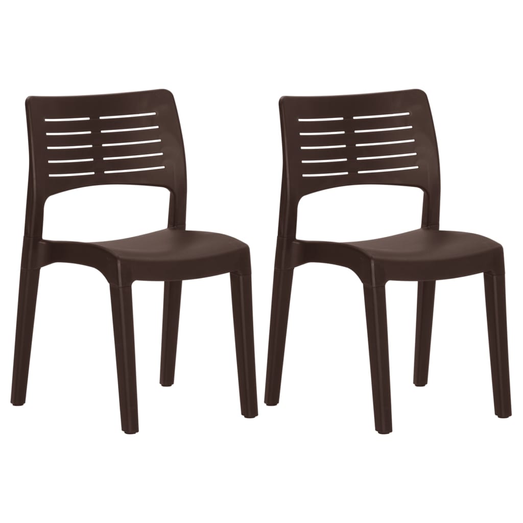 Garden Chair | Set of 2 | Mocha | Polypropylene | Standard | Ergonomic