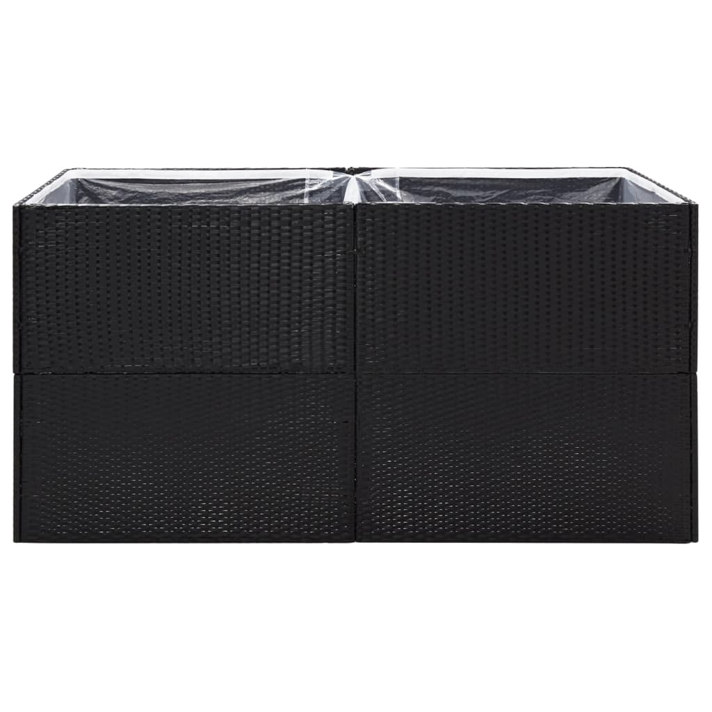 vidaXL Garden Planter Black 157x80x80 cm Poly Rattan