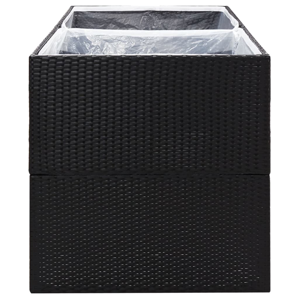 vidaXL Garden Planter Black 157x80x80 cm Poly Rattan