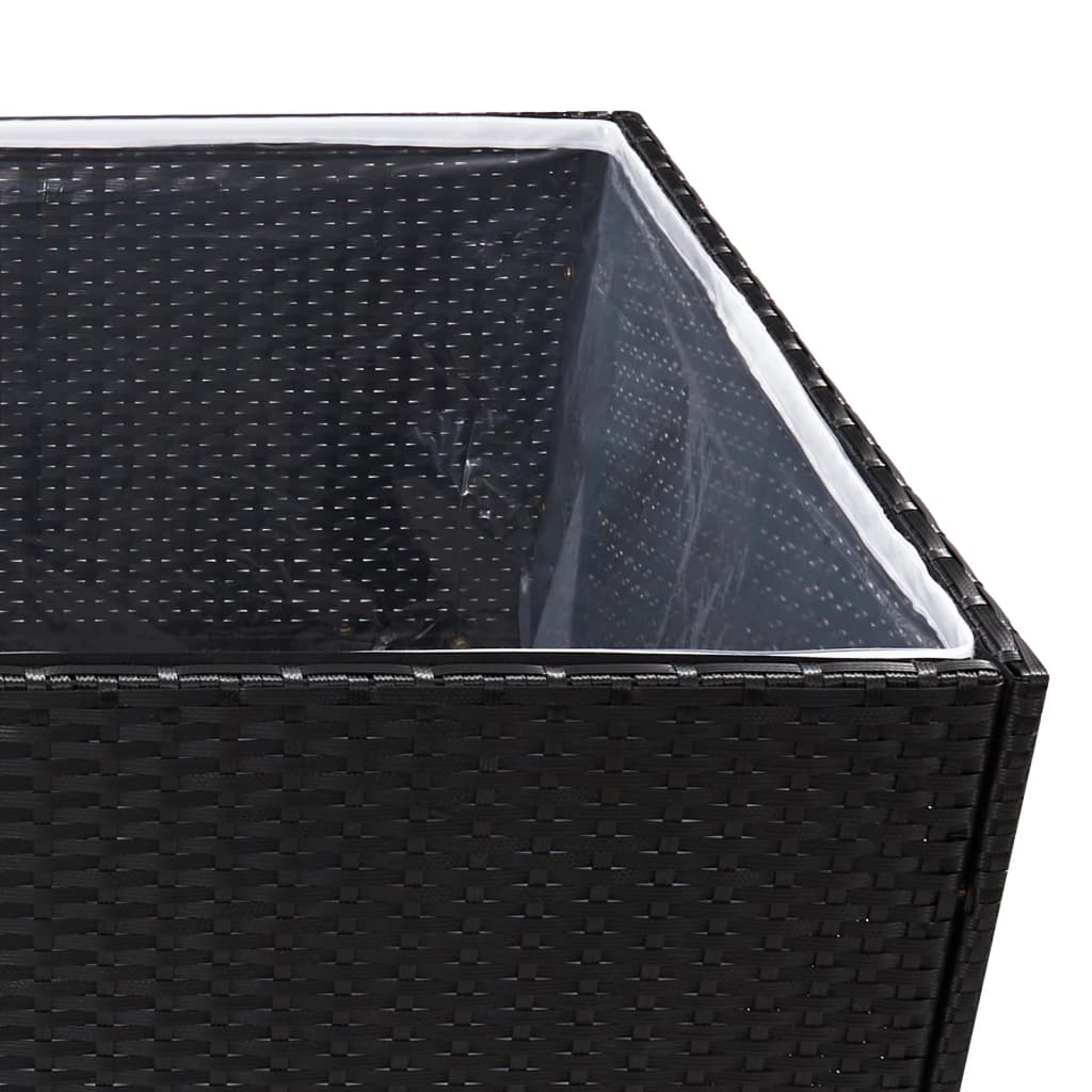 vidaXL Garden Planter Black 157x80x80 cm Poly Rattan