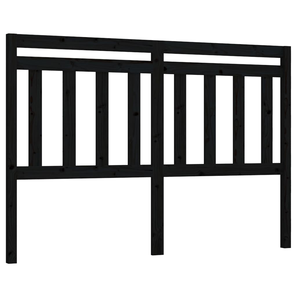 vidaXL Bed Headboard Black 126x4x100 cm Solid Wood Pine