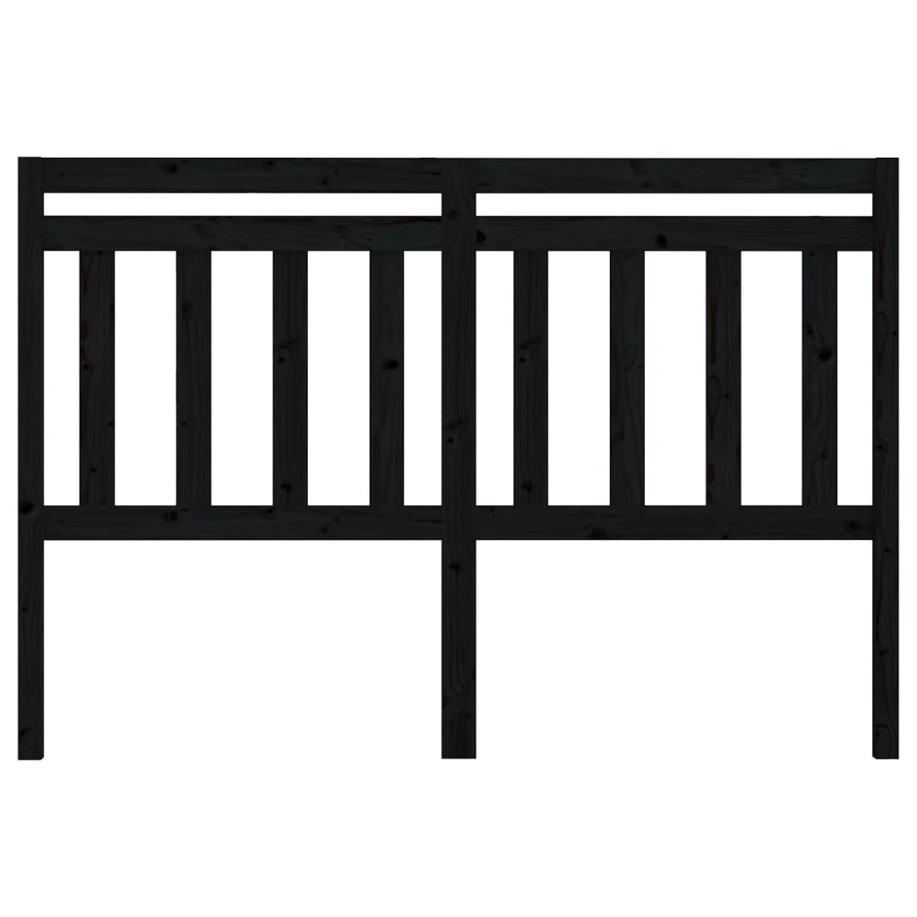 vidaXL Bed Headboard Black 126x4x100 cm Solid Wood Pine