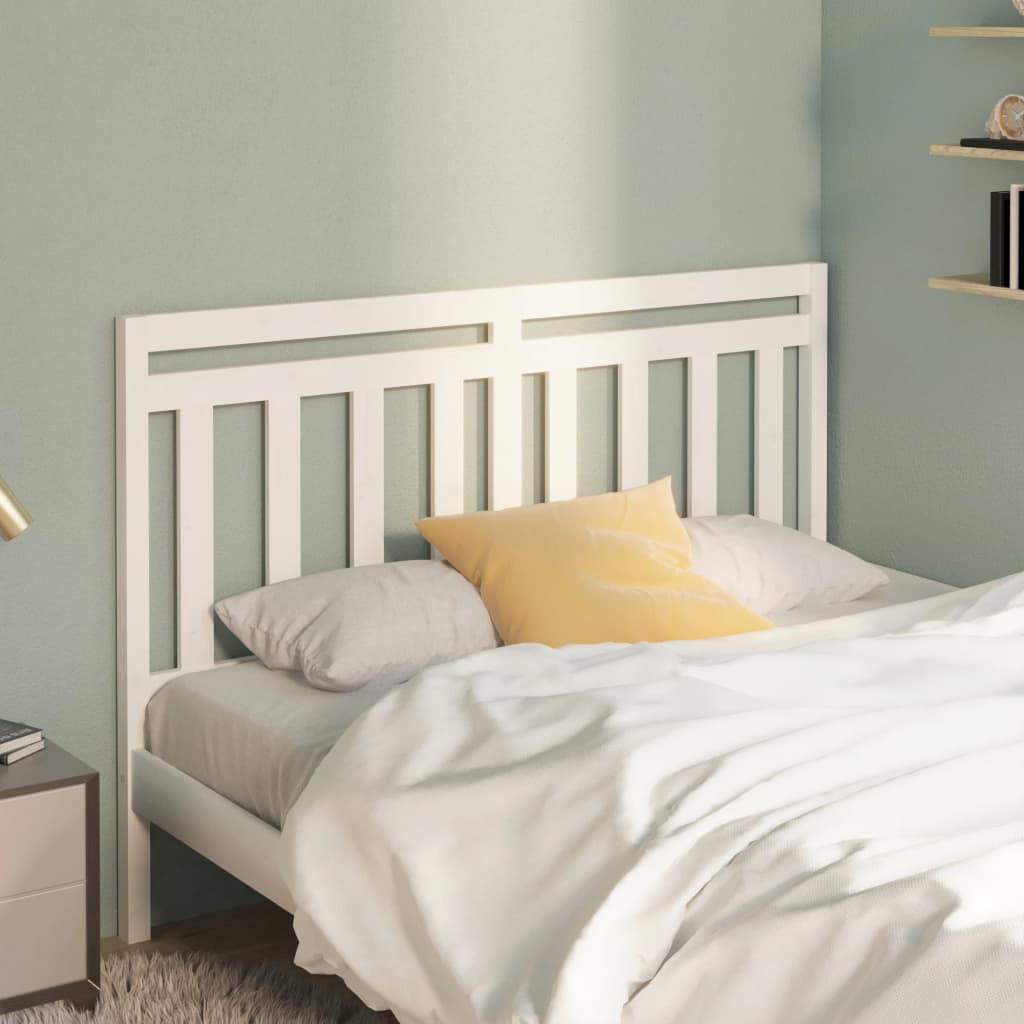 Bed Headboard White 156x4x100 cm Solid Wood Pine