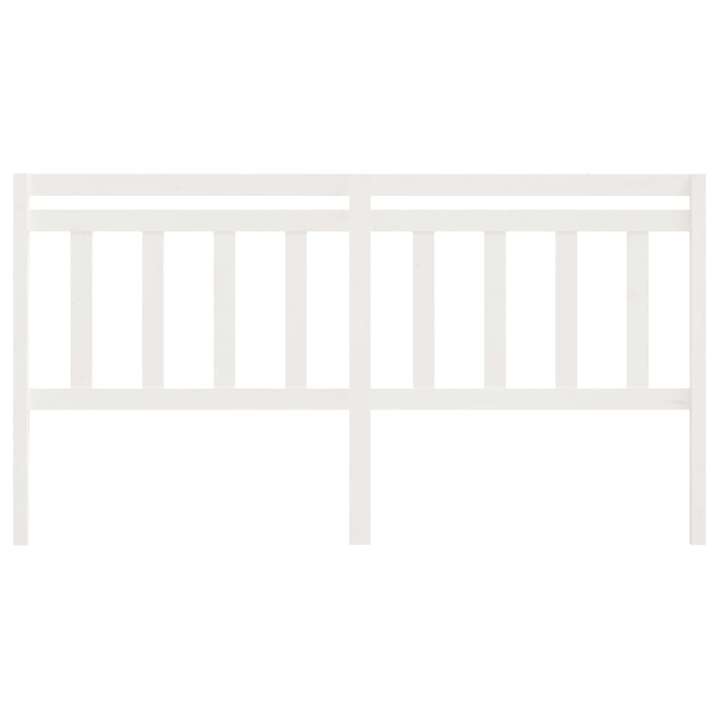 Bed Headboard White 186x4x100 cm Solid Wood Pine