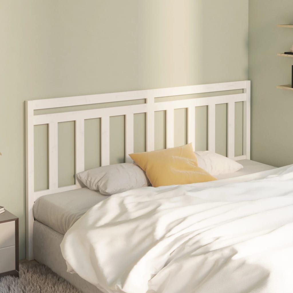Bed Headboard White 186x4x100 cm Solid Wood Pine