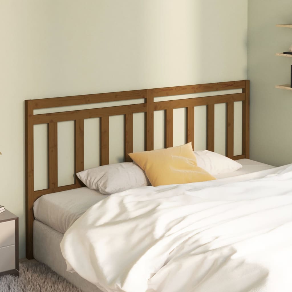 Bed Headboard Honey Brown 186x4x100 cm Solid Wood Pine