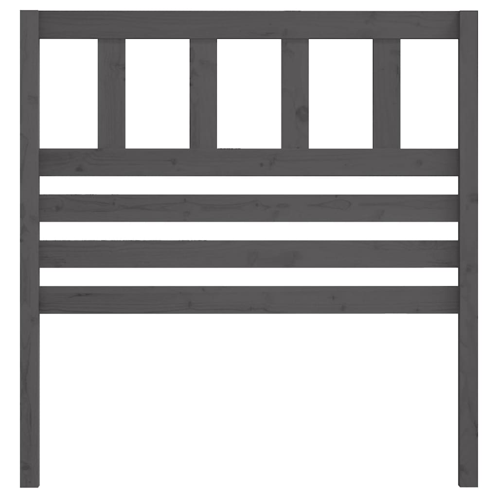 Bed Headboard Grey 96x4x100 cm Solid Wood Pine