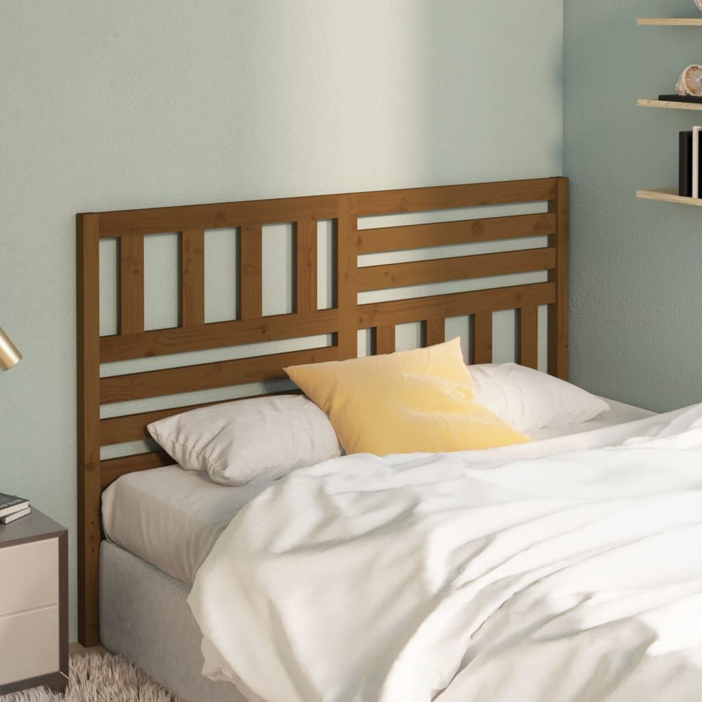 Bed Headboard Honey Brown 146x4x100 cm Solid Wood Pine