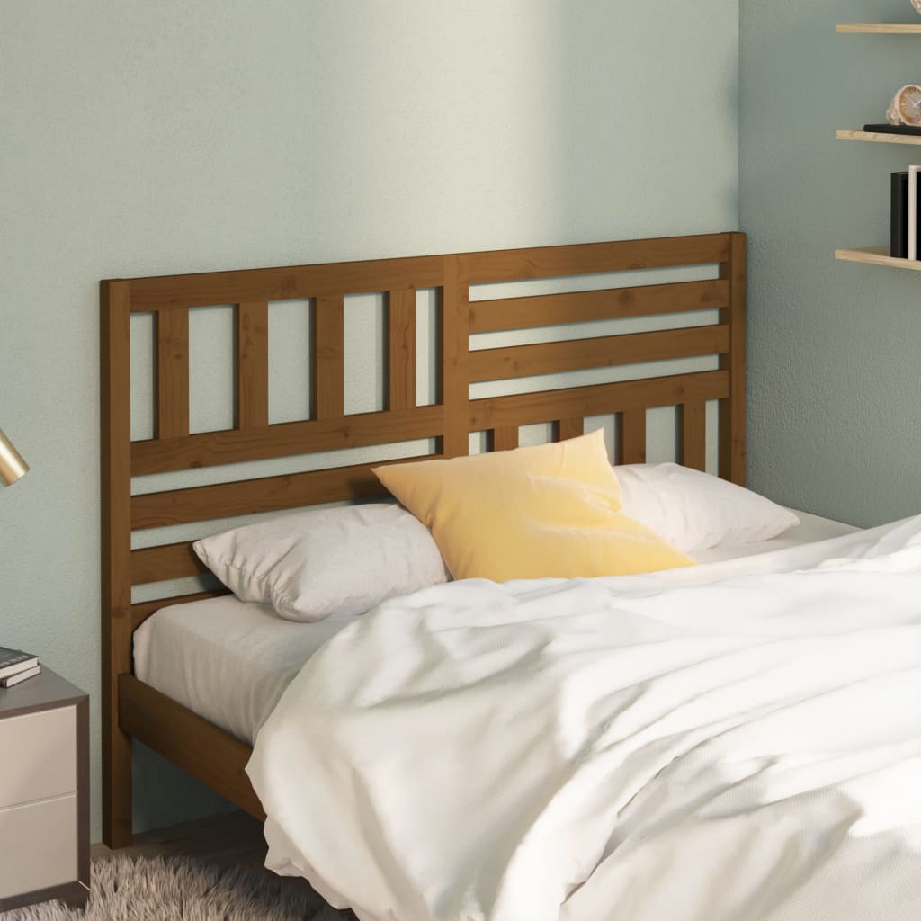 Bed Headboard Honey Brown 146x4x100 cm Solid Wood Pine