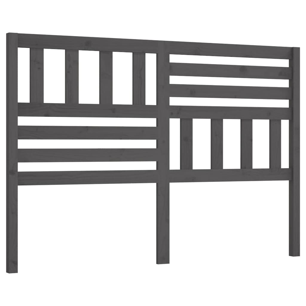 Bed Headboard Grey 166x4x100 cm Solid Wood Pine