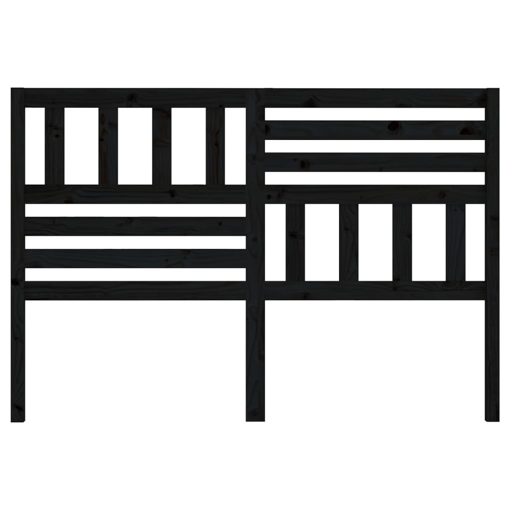 Bed Headboard Black 166x4x100 cm Solid Wood Pine