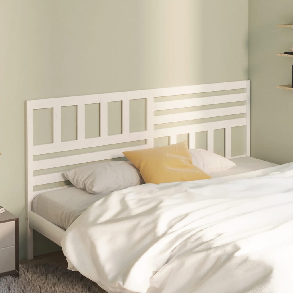 vidaXL Bed Headboard White 206x4x100 cm Solid Wood Pine