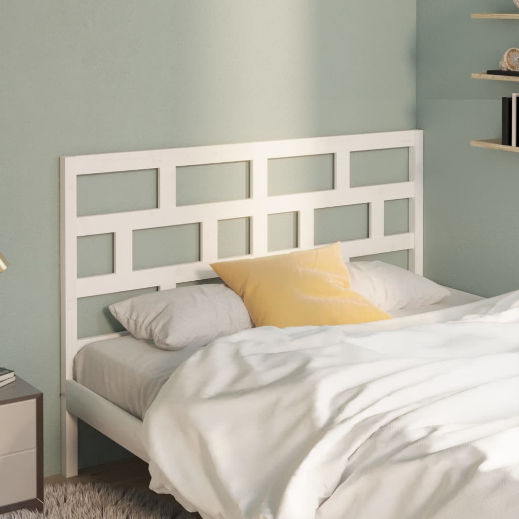 vidaXL Bed Headboard White 126x4x100 cm Solid Wood Pine