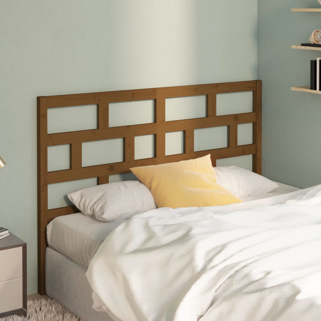Bed Headboard Honey Brown 141x4x100 cm Solid Wood Pine